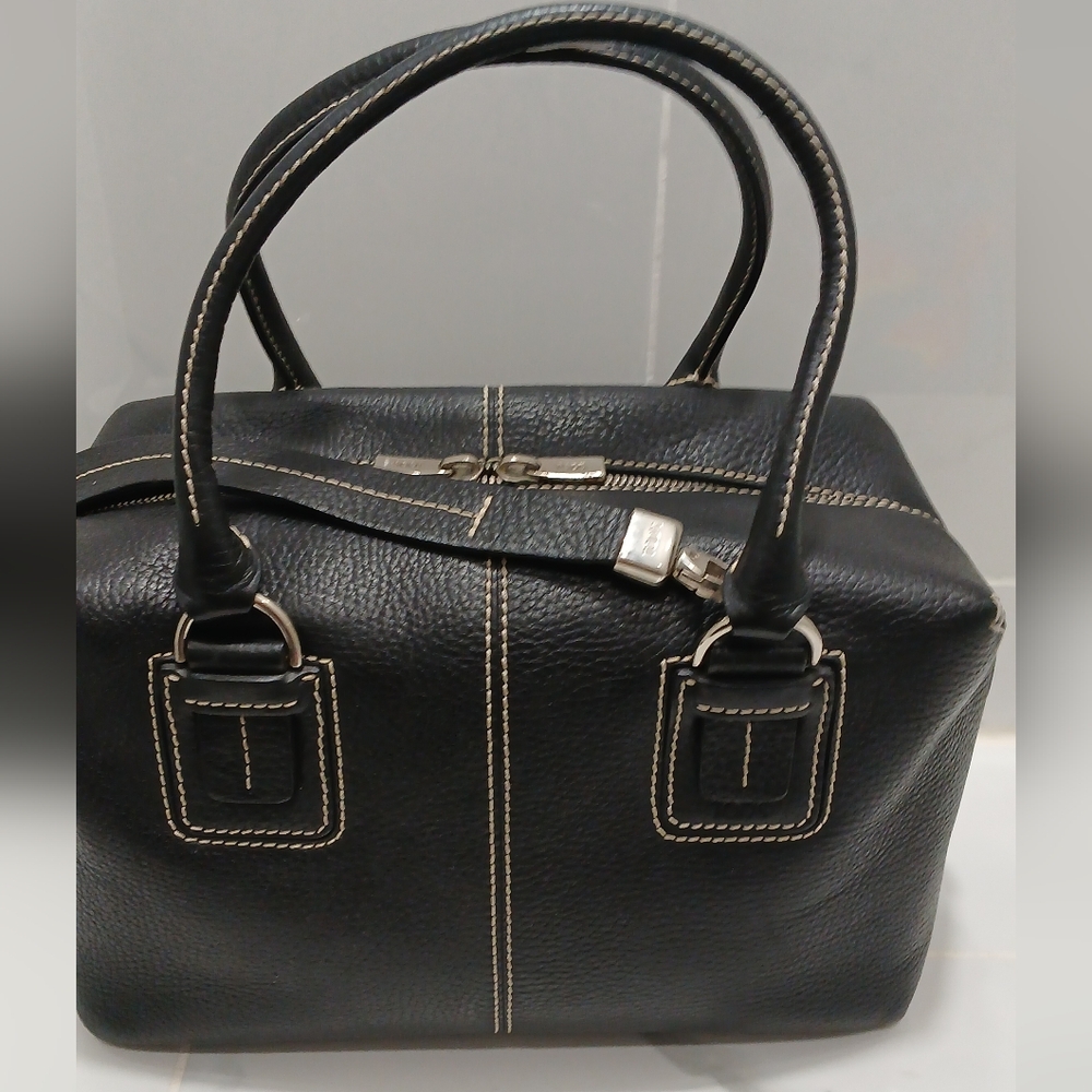 SALE 🛑 TOD'S Vintage Leather 2way Mini Boston Bag With Strap EUC - Picture 7 of 16